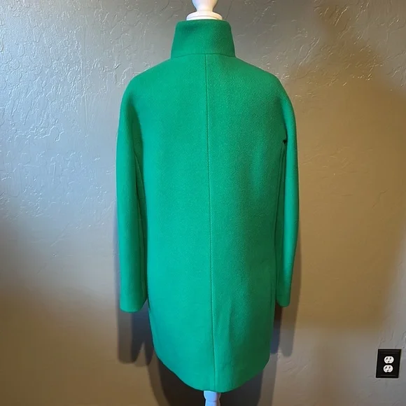 J Crew Sz 00 Kelly Green Stadium Cloth Wool Coat - Picture 7 of 9
